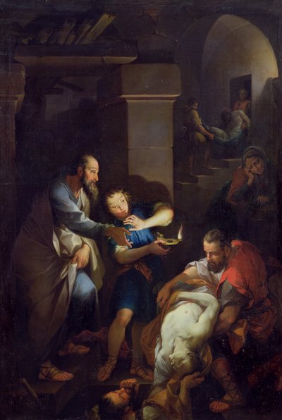 Pogrzeb Tobiasza przez jego rodaków, 1733 autorstwa Pierre Parrocel