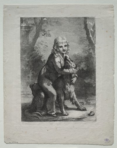 Chłopiec z psem autorstwa Pierre Paul Prud
