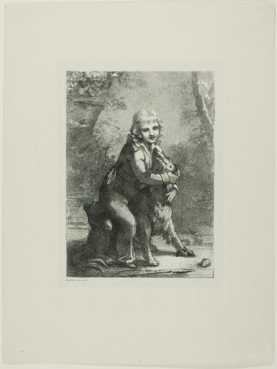 Chłopiec z psem autorstwa Pierre Paul Prud