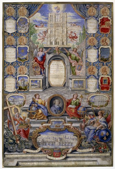 Alegoria kościoła paryskiego z okazji odwołania Edycji Nantes w dniu 18.10.1685 ojciec Jouvency wygłosił kazanie w kolegium w Clermont w grudniu 1685 w medalionie archheveque Paryża, Harlay de Chanvallon, który zachęcał autorstwa Pierre Paul Sevin