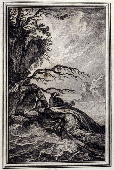 Narzeczona króla Garbe - w „Opowieściach i nowinach wierszem” Jeana La Fontaine. 1776. Ilustracja P.P. Choffarda. autorstwa Pierre Philippe Choffard