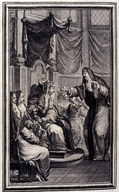 psałterz - w „”Opowieściach i opowiadaniach wierszem”” Jeana La Fontaine. 1776. Ilustracja P.P. Choffarda. autorstwa Pierre Philippe Choffard