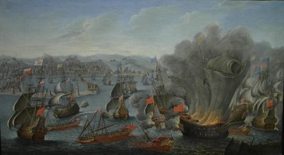 CombateNavalDePalermo16760602PierrePuget1677 autorstwa Pierre Puget