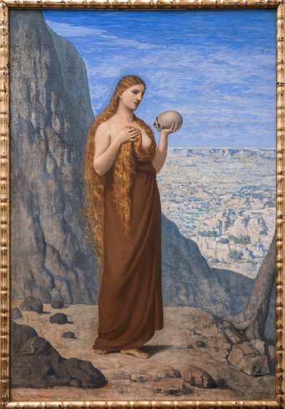 Maria Magdalena na pustyni - autorstwa Pierre Puvis de Chavannes (1824-1898) - 1869 - Maria Magdalena na pustyni - 36,8 x 48 cm - Muzeum we Frankfurcie | Muzeum Stadel autorstwa Pierre Puvis de Chavannes