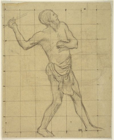Pikardyjski miotacz oszczepu, studium do Pro Patria Ludus, Amiens, Musée de Picardie autorstwa Pierre Puvis de Chavannes