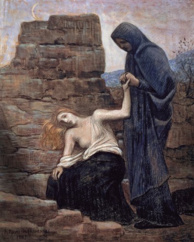 Litość, 1887 (pastel na papierze) autorstwa Pierre Puvis de Chavannes
