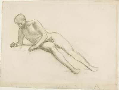 Leżący akt męski autorstwa Pierre Puvis de Chavannes
