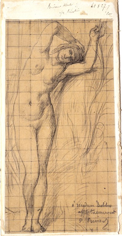 Studie für die Figur von "La Saône" autorstwa Pierre Puvis de Chavannes