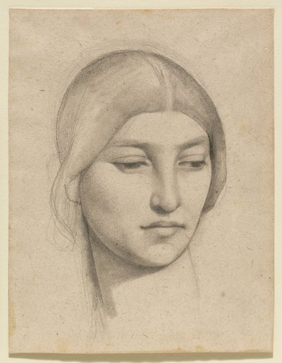 Studium głowy kobiety autorstwa Pierre Puvis de Chavannes
