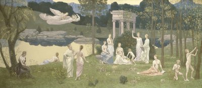 Święty Gaj, Ukochany Sztuk i Muz autorstwa Pierre Puvis de Chavannes