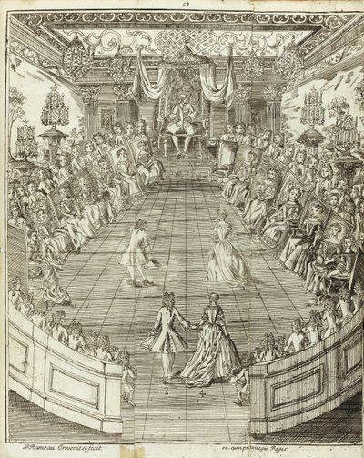 Ilustracja z Mistrza tańca, 1734 autorstwa Pierre Rameau