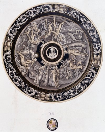 Porcelanowy talerz z XVI wieku przedstawiający Genesis autorstwa Pierre