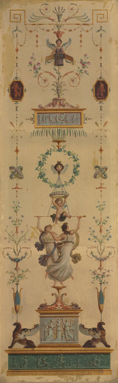 Panel dekoracyjny, lata 90. XVIII wieku. autorstwa Pierre Rousseau