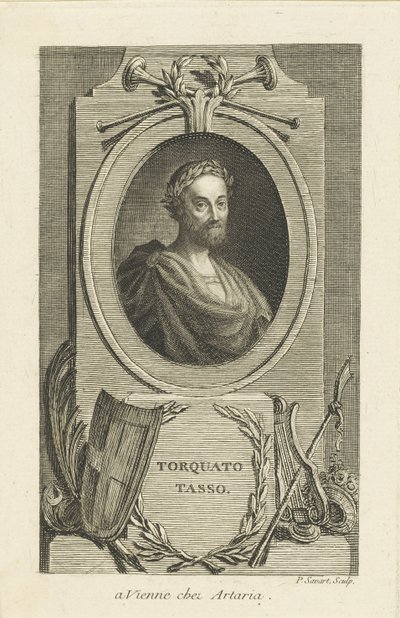 Portret Torquato Tasso 1544-1595, ok. 1770. autorstwa Pierre Savart