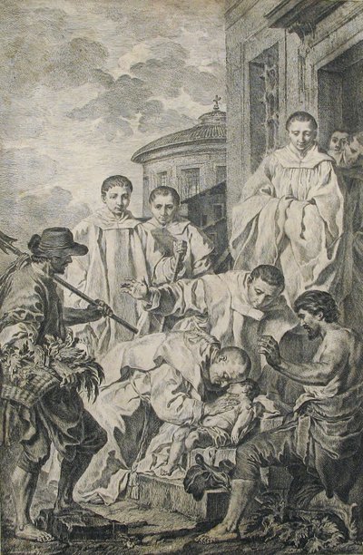 Św. Benedykt wskrzesza dziecko, XVIII wiek. autorstwa Pierre Subleyras