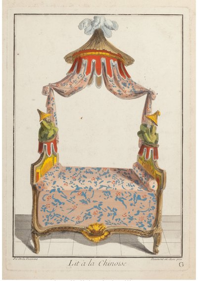 Łóżko chińskie, ok. 1788 r. autorstwa Pierre de La Mesangere