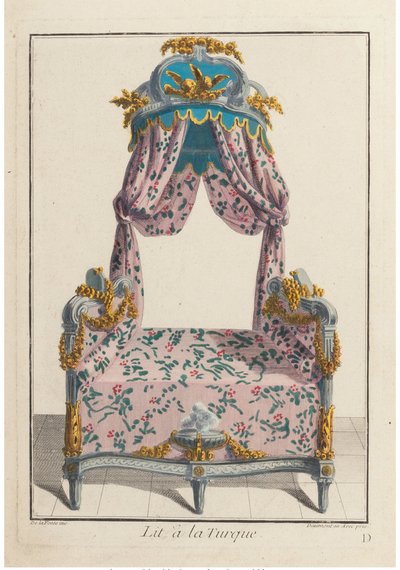 Łóżko à la Turque, ok. 1788. autorstwa Pierre de La Mesangere