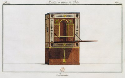 Biurko, talerz 101, ilustracja z Collection de meubles et objects de gout (Kolekcja mebli i przedmiotów smaku) autorstwa Pierre de La Mesangere