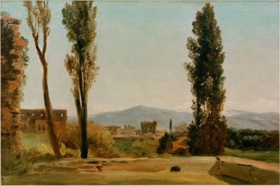 W ogrodach Farnese: Trzy topole i Monte autorstwa Pierre de Valenciennes