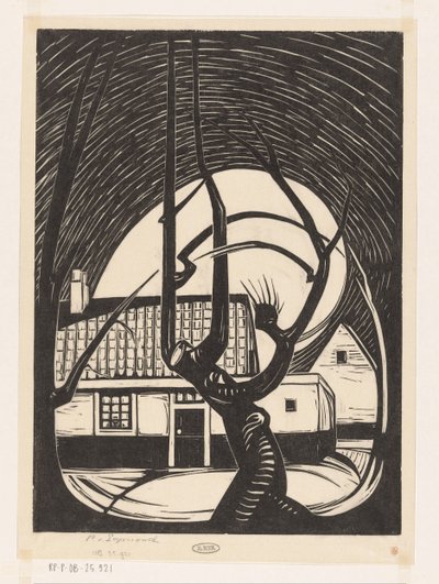 Wierzba przed domem autorstwa Piet Egmond (signed by artist)