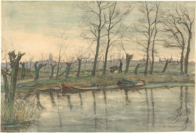 Panoramę Amsterdamu oglądany z zachodu autorstwa Piet Mondrian