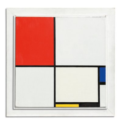 Kompozycja III, z czerwonymi, niebieskimi, żółtymi i czarnymi autorstwa Piet Mondrian