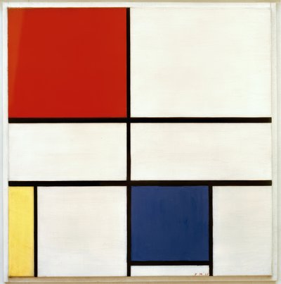 Kompozycja C; Kompozycja nr III; Kompozycja z czerwienią, Ge autorstwa Piet Mondrian