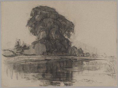 Landzicht Farm: Studium kompozycji autorstwa Piet Mondrian