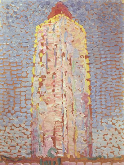 Latarnia morska w Westkapelle w Orange autorstwa Piet Mondrian