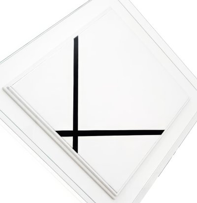 Kompozycja do ssania z dwiema liniami (olej na płótnie) autorstwa Piet Mondrian