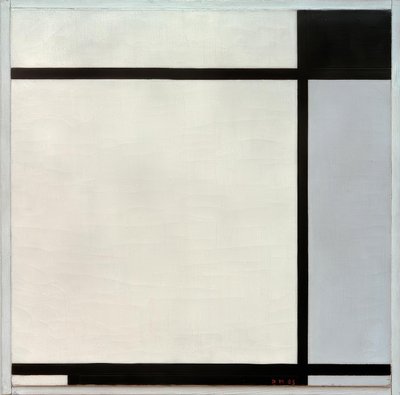 Tableau No.II, z czarnym i szarym autorstwa Piet Mondrian