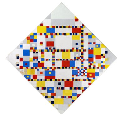 Zwycięstwo Boogie Woogie (niedokończone) autorstwa Piet Mondrian