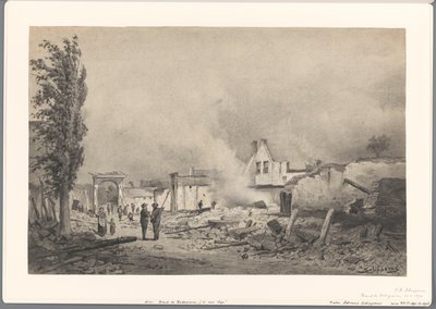 Ruiny Bodegraven po pożarze z 31 maja 1870 r. autorstwa Piet Schipperus