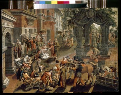 Apostołowie Piotr i Jan. (Apostoł Piotr i Jan). Obraz Pietera Aertsena (1508-1575), olej na drewnie autorstwa Pieter Aertsen