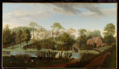 Widok Chiswick House od strony południowo-zachodniej (olej na płótnie) autorstwa Pieter Andreas Rysbrack