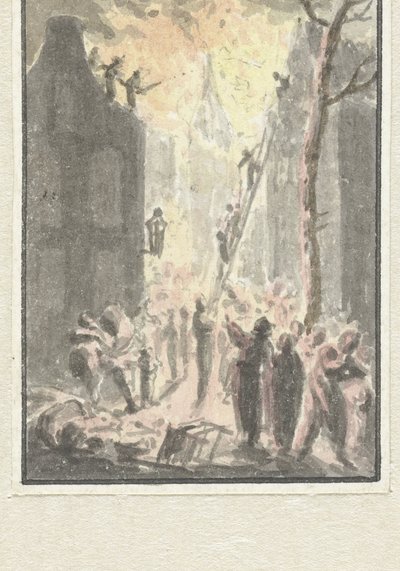 Pożar w domu autorstwa Pieter Bartholomeusz. Barbiers