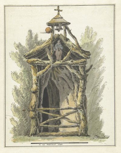 Pustelnia z figurą świętego autorstwa Pieter Bartholomeusz. Barbiers