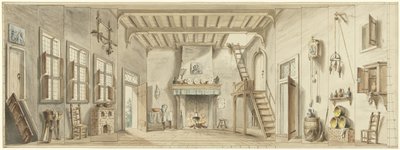 Projekt scenografii do opery flamandzkiej Het Kapertje autorstwa Pieter Bartholomeusz. Barbiers