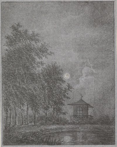 Ogród przy świetle księżyca autorstwa Pieter Bartholomeusz. Barbiers