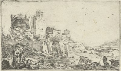 Ruiny Świątyni Wenus i Roma autorstwa Pieter Bodding van Laer