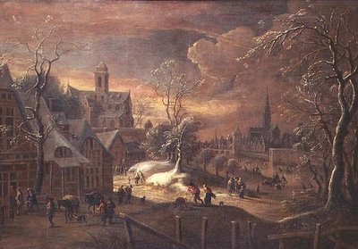 Śnieżny krajobraz autorstwa Pieter Bouts