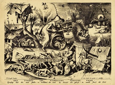 Ira, ryt H. Cock, 1558 (drewno) autorstwa Pieter Bruegel the Elder