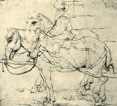 Jeździec i dwa konie, 1559-1563, 1943. autorstwa Pieter Bruegel the Elder