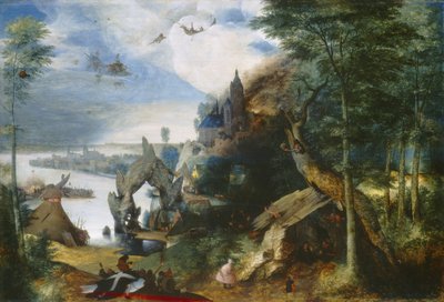 Kuszenie św. Antoniego, ok. 1550-75 autorstwa Pieter Bruegel the Elder