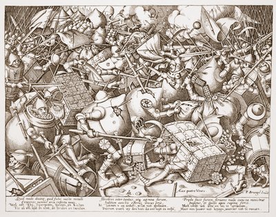 Bitwa o pieniądze, sztychowana przez Pietera van der Heyden, po 1570 autorstwa Pieter Bruegel the Elder
