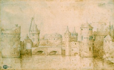 Widok starożytnych fortyfikacji Amsterdamu, Holandia, 1562 autorstwa Pieter Bruegel the Elder