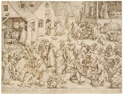 Siedem cnót 3 Dobroczynność autorstwa Pieter Brueghel the Elder