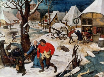 Pijak prowadzony do domu (panel) autorstwa Pieter Brueghel the Younger