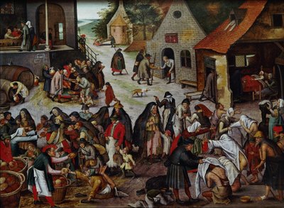 Siedem uczynków miłosierdzia autorstwa Pieter Brueghel the Younger