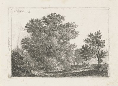Krajobraz z dużym drzewem autorstwa Pieter Casper Christ